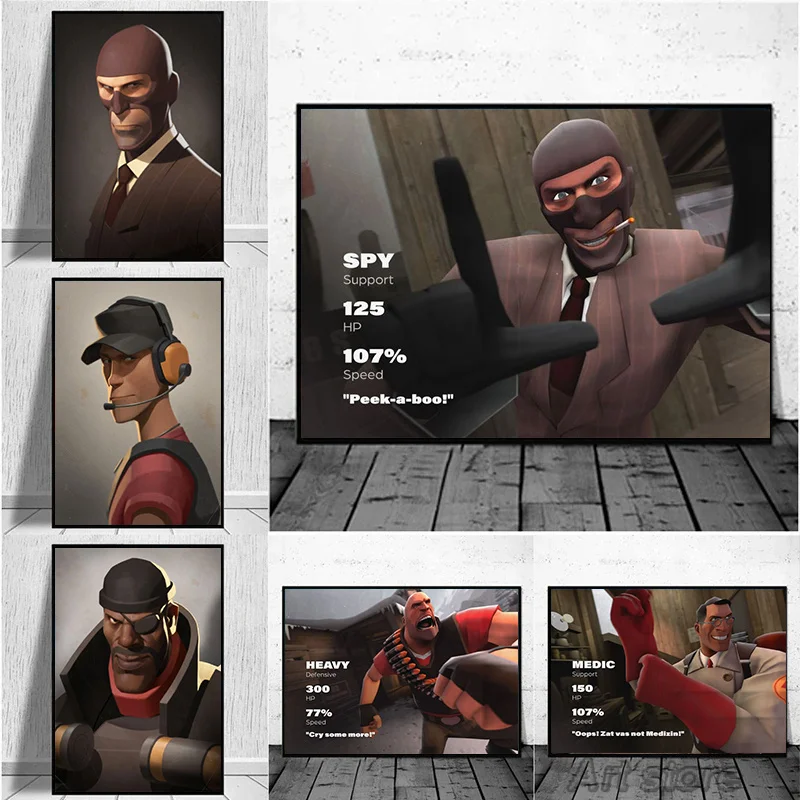 Team Fortress 2 Pyro Face TF2 Portraits Video Game Canvas Poster Wall Art Picture Print Painting Modern Family Bedroom Decor