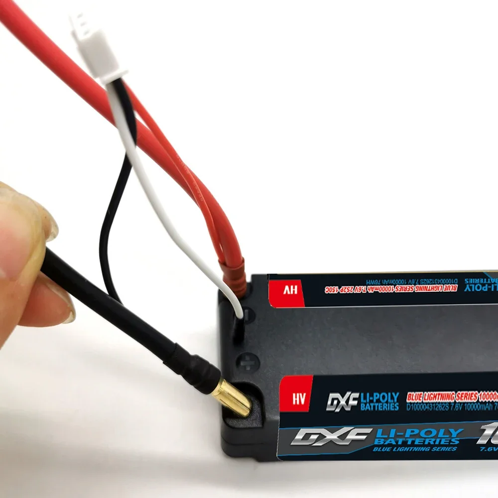 DXF 7.6V 2S Lipo 10000mAh Battery 150C Lipo Battery with T Plug Hardcase Battery for RC Car Boat Truck Helicopter Airplane