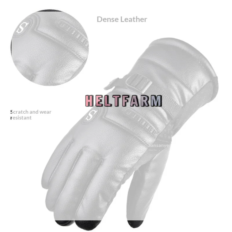 /HTF/Leather Gloves Waterproof Resistance Cold Outdoor Sports Warm Motorcycle For Men Gloves Winter