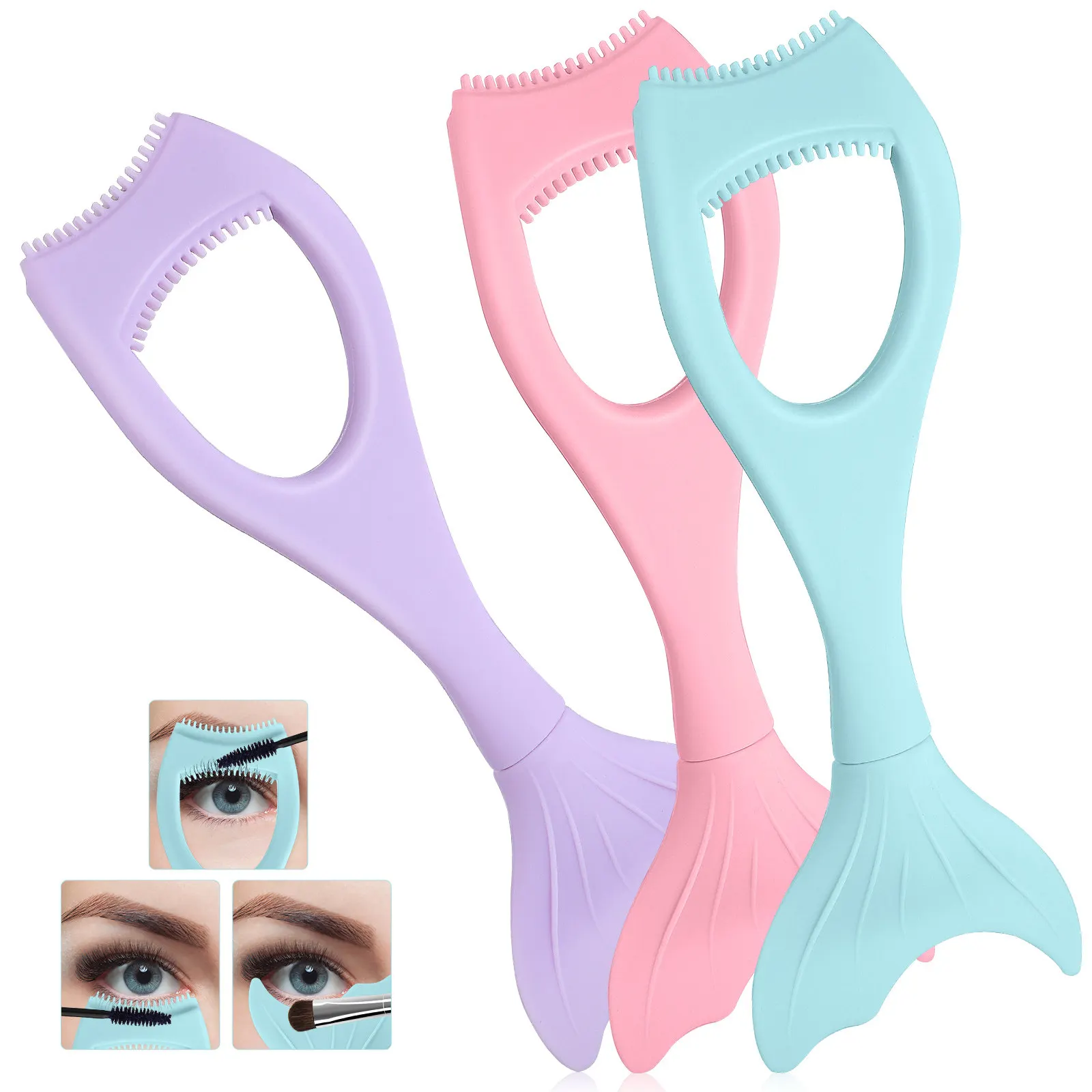 kit-3-pecas-protetor-de-mascara-pente-para-cilios-e-aplicador-de-delineador-para-maquiagem-natural-e-cilios