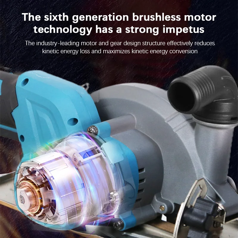 51MM Brushless Electric Circular Saw 180° Cordless Electric Saw With 3 Saw Blades Woodworking Cutting Power Tool For Makita 18V