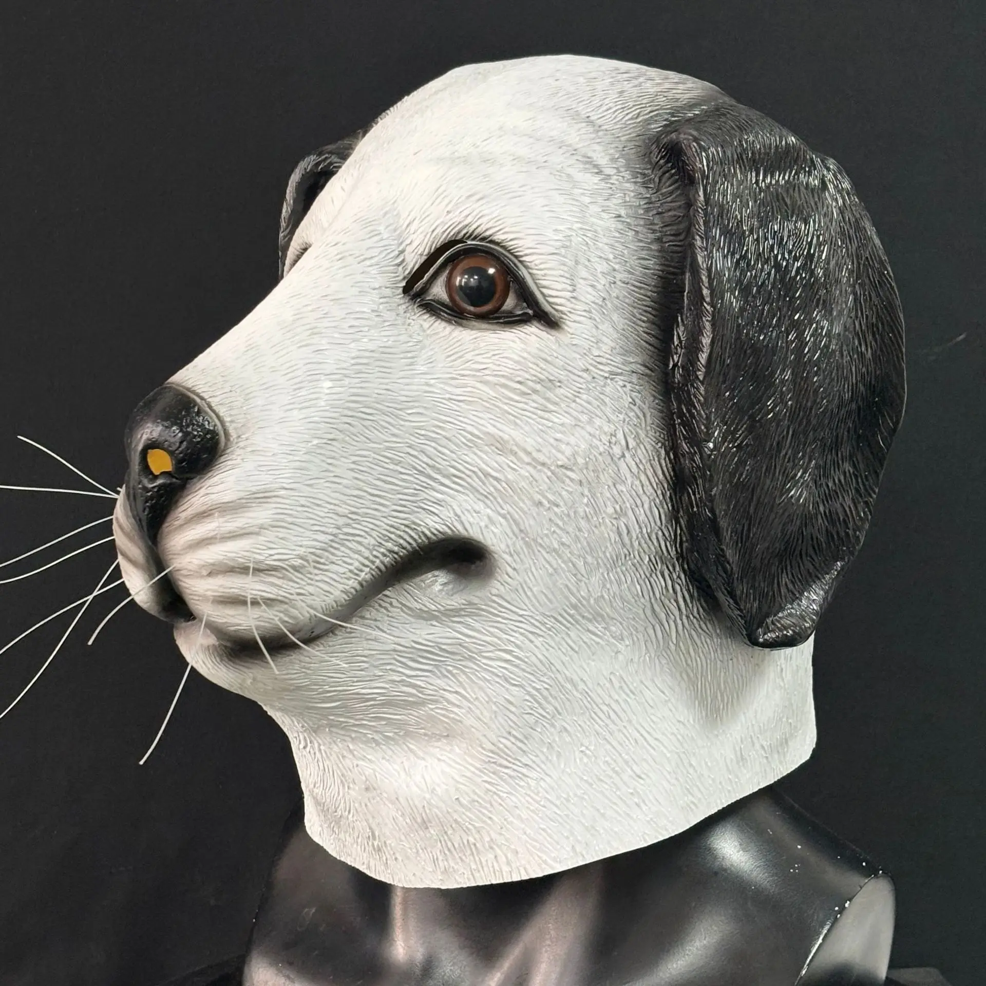 Realistische Hunde-Vollkopf-Latexmaske Tiermaske für Erwachsene Halloween Cosplay Maskerade Karneval Party Kostüm Requisite – Detail 6