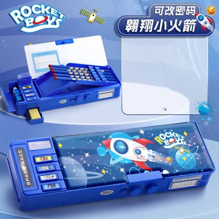 Multi Functional Stationery Box Girls' Password Lock Automatic Pencil Case Machine Children's Female Elementary School Students