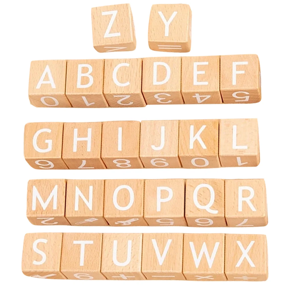 26-teiliges Zahlenspielzeug, Alphabet-Blöcke, Buchstabenverzierungen für Kinder, Khaki, Lernen