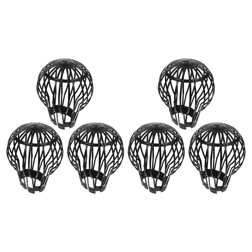 

6pcs Black Plastic Floor Drain Mesh Cover Clog Resistant Pipe Gutter Filter Set Gutter Guard Strainer Downspout for Bathroom