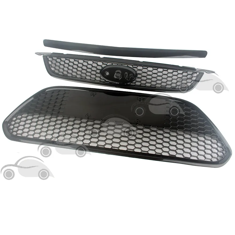 Car Upper Lower Grilles Bumper Honeycomb Front Cover Trim For Ford Focus  2009 2010 2011 2012 2013 2014 2015 Hatchback Sedan