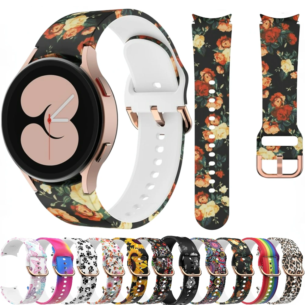 

Printed Silicone Strap for Samsung Galaxy Watch 4/5/6/7 44mm 40mm 4/6 Classic 47mm 43mm 46 42mm Wristband Watch 5 Pro 45mm Strap