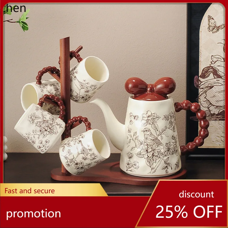 

Zml ceramic waterware set - premium gift for home, housewarming, or wedding - includes water cups and teapot
