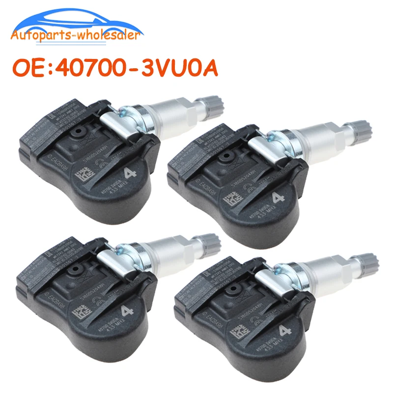 4 PCS 407003VU0A 40700-3VU0A For Nissan NOTE QASHQAI TIIDA Hatchback X-T Renault ESPACE V KOLEOS TPMS Tire Pressure Sensor