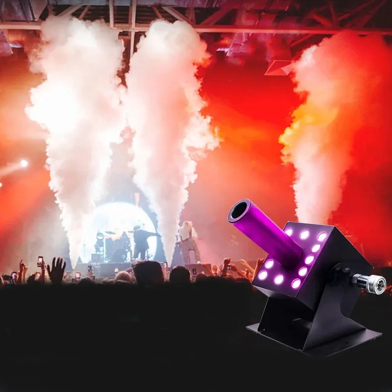 Profissional Colorido RGB Fog Machine, 3in 1, DMX Control, LED, CO2, DJ, Disco, Festa, Bar, Efeito de Palco, Casamento, Seco
