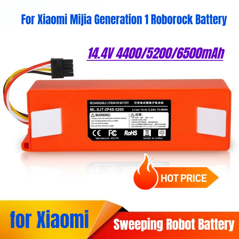 

14.4V 6500mAh for Xiaomi Mijia Generation 1 Roborock Sweeping Robot Battery