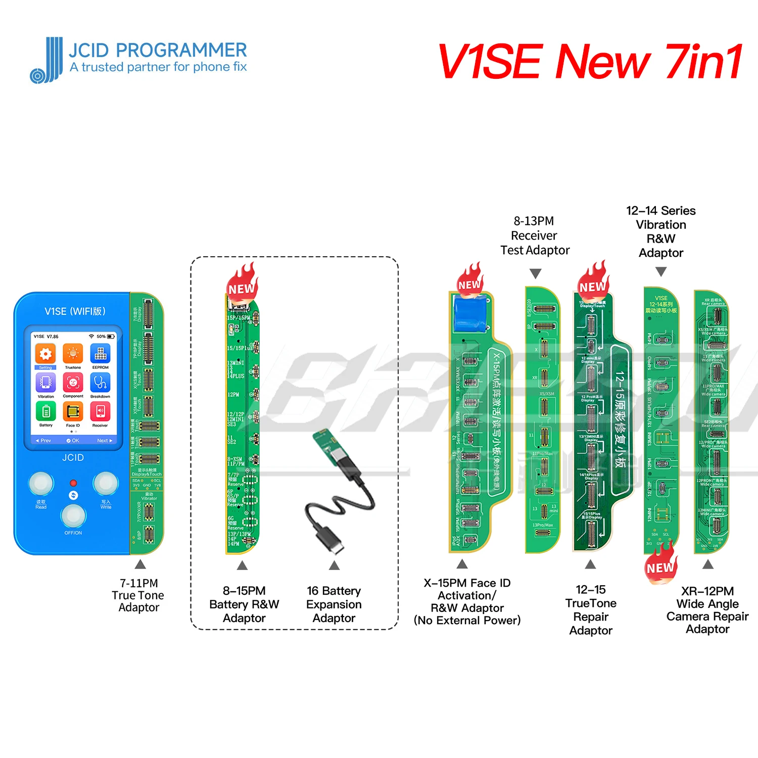 JCID V1S PRO V1SE Programmer with BGA110 BGA70 for IPhone 6-14