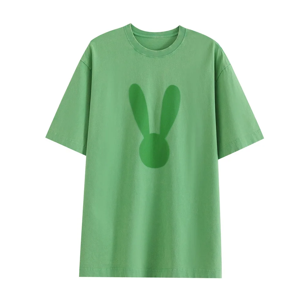 

2024 New Fashion cusual t shirt bubble rabbit loose round neck short sleeve leisure T-shirt