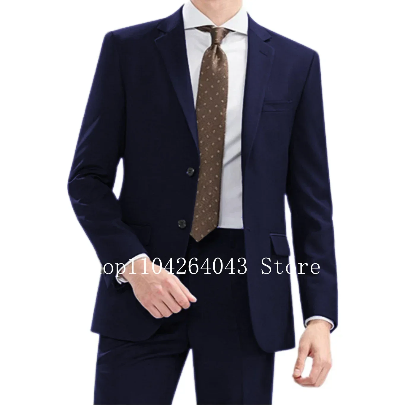 

Elegant 2-Piece Gentleman Suit for Men Notched Lapel Tuxedo Blazer And Pant Set Business Wedding Casual Elegant Men's Suit