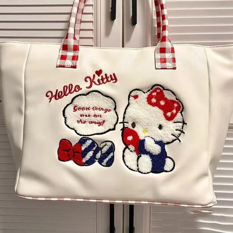 

Japanese Sanrio Original Homemade Embroidered Hello Kitty Cute Backpack Sweet Girl Student Large Capacity Shoulder Handbag