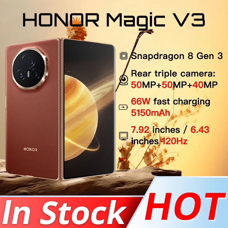 Global Version Honor Magic V3 5G Foldable LTPO OLED 120Hz Display 7.92