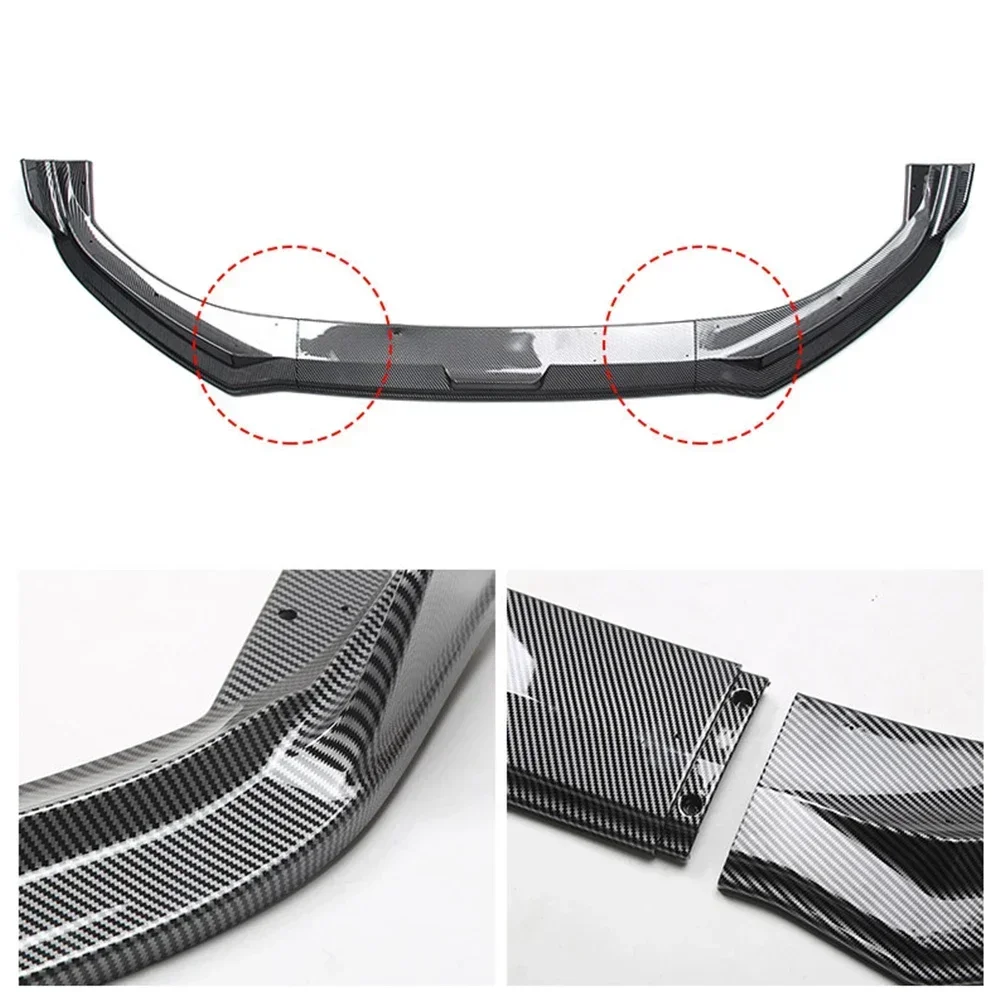 New！Front Bumper Lip Spoiler Splitter Diffuser Shovel Body Kit Trim PP Gloss Black Car Accessories For Ford Mustang Mach-E