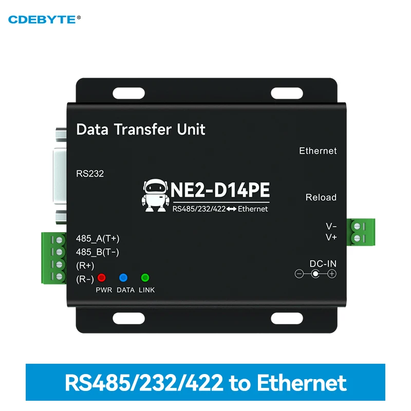 

DC 8-28V RS485/232/422 To Ethernet Serial Server Modbus Gateway CDEBYTE NE2-D14PE POE Power Signal Isolation TCP UDP MQTT HTTP