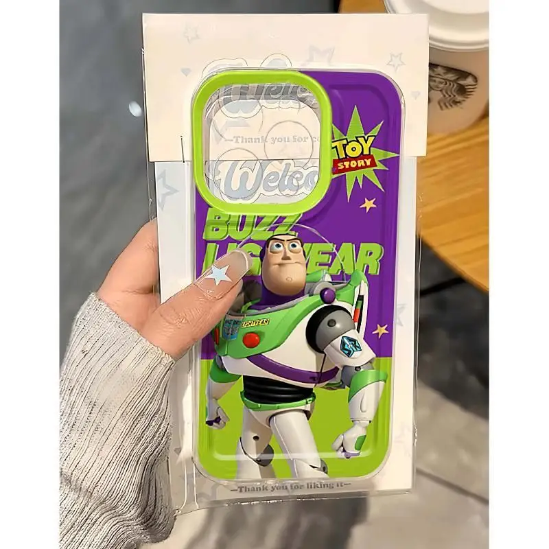 Cute Toy Story Buzz Lightyear Clear Space Phone Case For iPhone 11 12 13 14 15 16 Pro Max Mini X Xs XR 7 8 plus Se2020 Cover