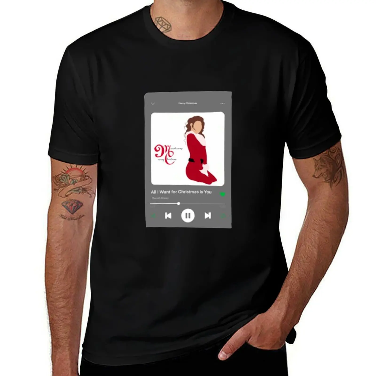 All I Want for Christmas is You Spotify T-Shirt Minimal Art Print T-Shirt