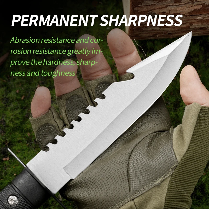 Outdoor High Hardness Cutter, EDC Portable Survival Knife, Fixed Blade, Multi-purpose Camping Fruit Knife and Hunting Knife