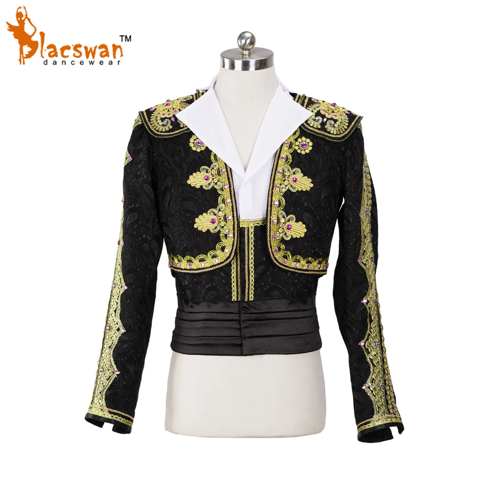 Custom Made Black Adult Ballet Tunic Costumes Top Spanish Male's Ballet Dance Jacket BT798