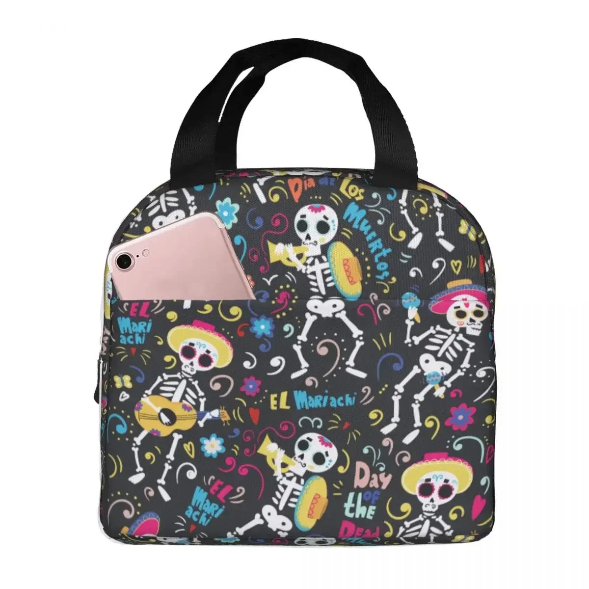 bolsa-de-almoco-day-of-the-dead-a-prova-d'agua-isolada-de-lona-com-estampa-de-caveira-termica-para-piquenique-viagem-lancheira-para-mulheres-e-criancas