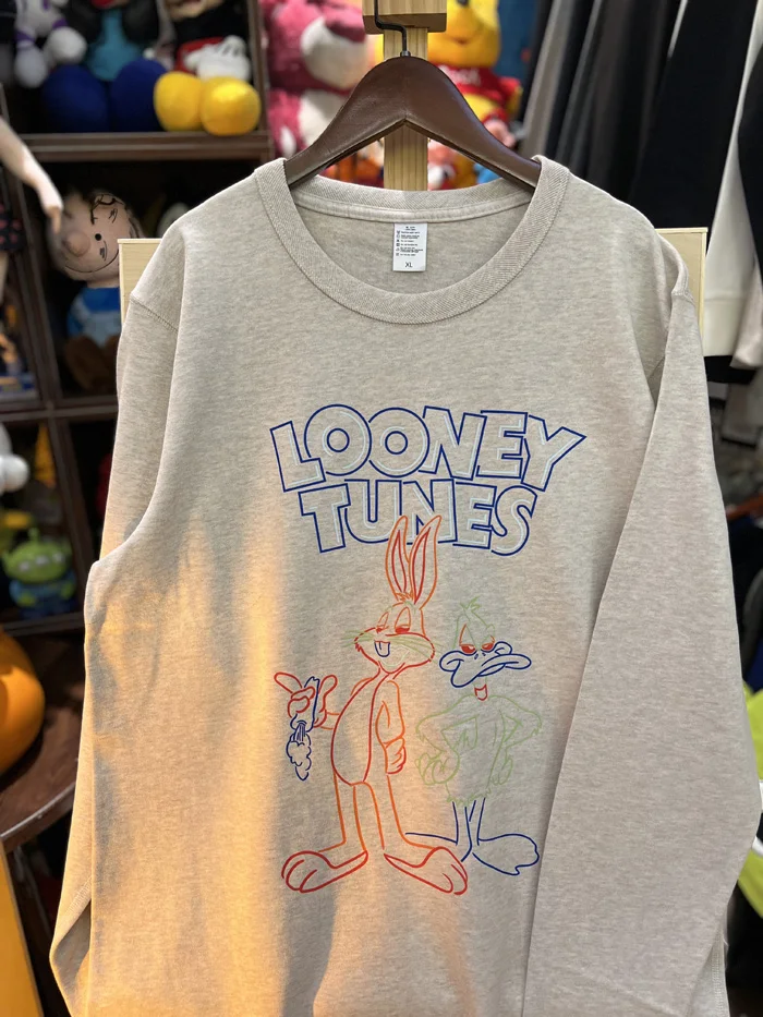 

Ретро-американский свитшот с длинным рукавом, 300 г, для пар и женщин, винтажный, с принтом кролика, повседневный, хлопковый