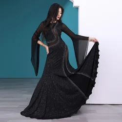 Adult Belly Dance Suit Iraqi iraq Hair Swing Robe Kawleeya Performance Dress Transparent Performance Dress  bellydance Robe