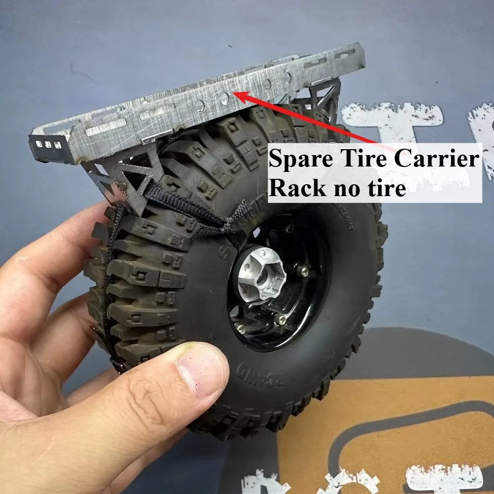 RC Offroad Crawler Rear Spare Tire Mount Full Set 1/10 1/8 Metal Storage Tray Simulation Upgrade Accessories customizable size