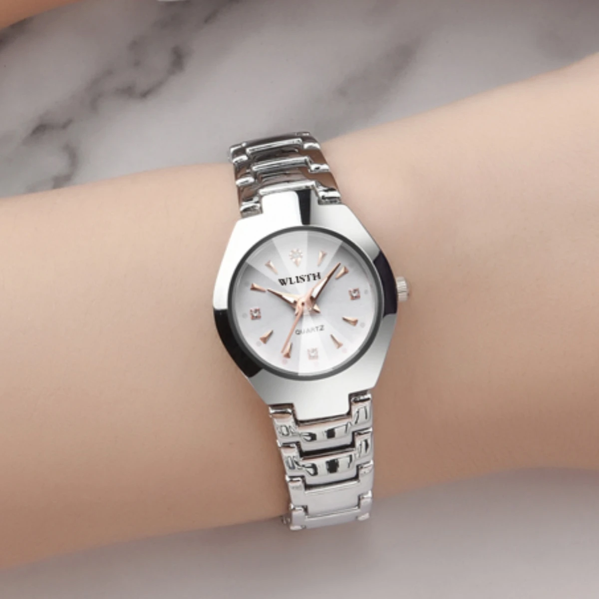 

WLISTH Women's Quartz Watch - Waterproof, Luminous, Fashionable Elegant Analog Stainless Steel Wristwatch for Business Casual