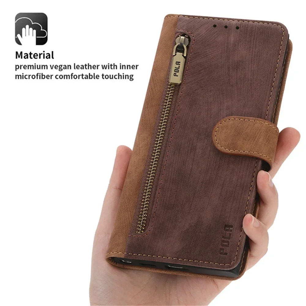 Flip Case For OPPO A54 A74 A94 A95 A57 A77 A80 5G RFID Zipper Leather Wallet Funda For OPPO A53 A 54 16 15 S A96 A76 A36 Cover