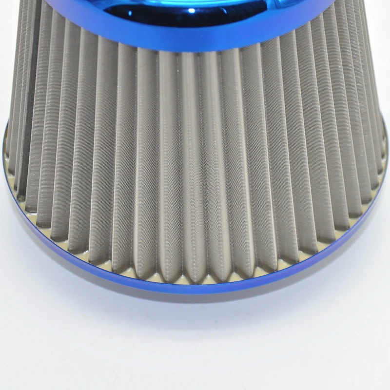 Burning blue Universal Air filter 76 มม. 65 มม. ประสิทธิภาพสูงสแตนเลสตาข่ายตัวกรองอากาศสําหรับอากาศเย็น
