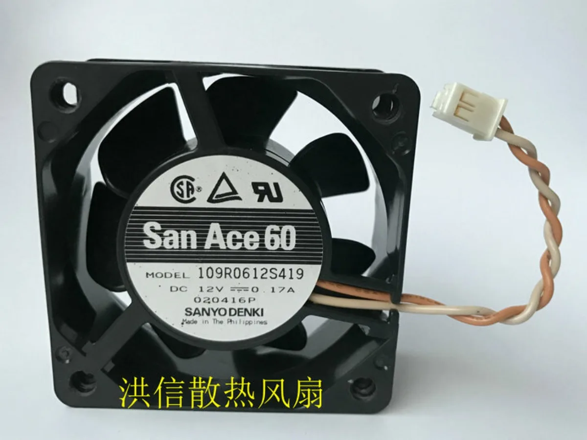 

Для SanAce60 109R0612S419 DC12V 0.17A 6025 2-проводной вентилятор охлаждения