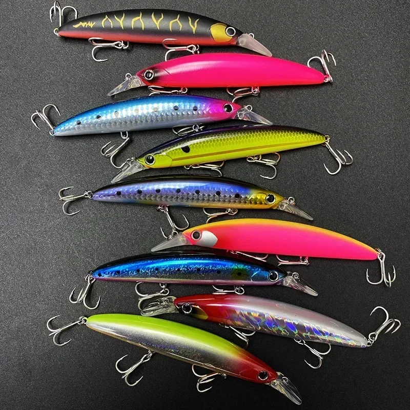 Floating Minnow Fishing Lures 110MM 20g Sea Ocean Beach Fishing Artificial Hard Bait Fishing Tackle for Bass Pike Perch Pesca