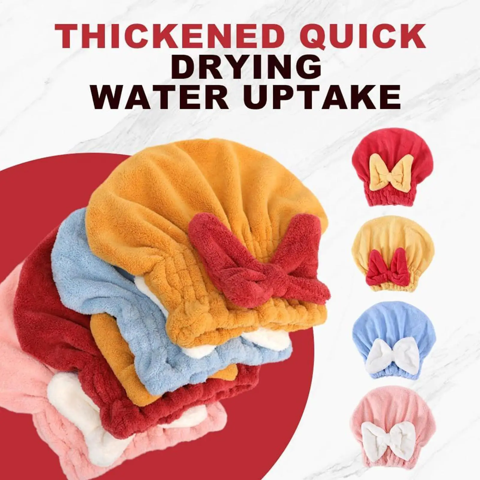 Mikrofaser-Haar-Turban, super saugfähig, schnell trocknend, Handtuchkappe mit gedrehtem Clip für Frauen nach der Dusche, Schwimmen, Strand, Urlaub, Fitnessstudio