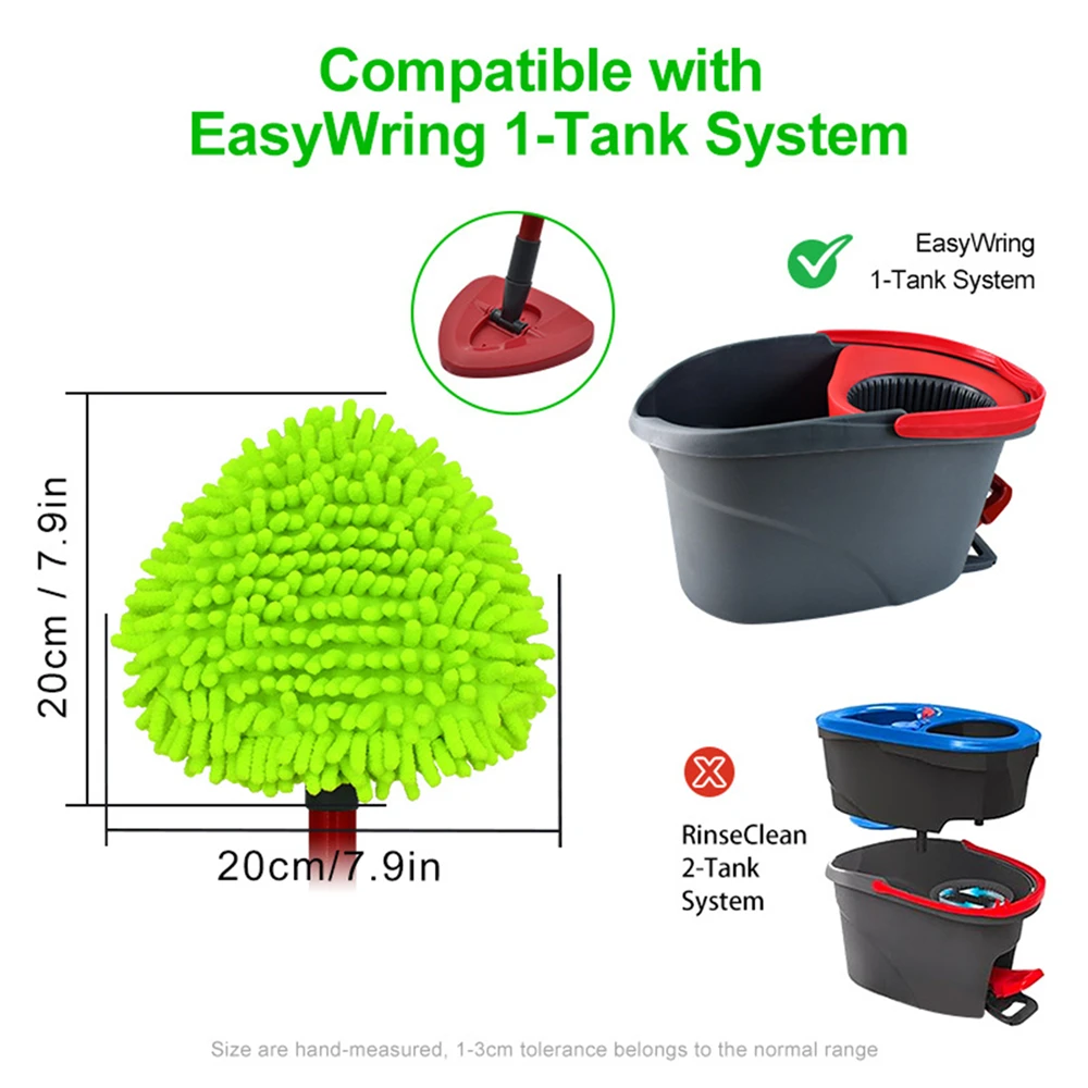 Chenille Mop pano capa para Easywring, substituição, reutilizada, Spin, pano de Terry, acessórios, 4pcs