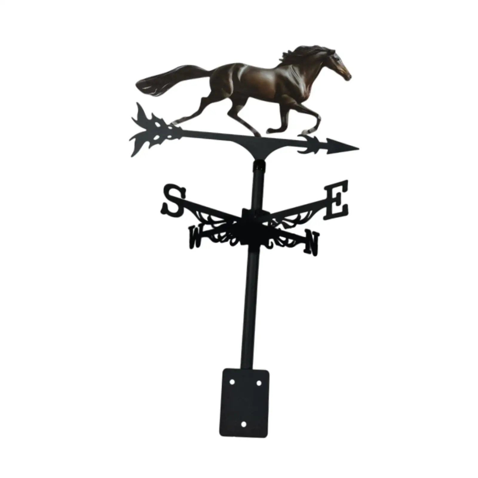

Horse Metal Weathervane Roof Mount Weathercock for Courtyard Farm Terrace