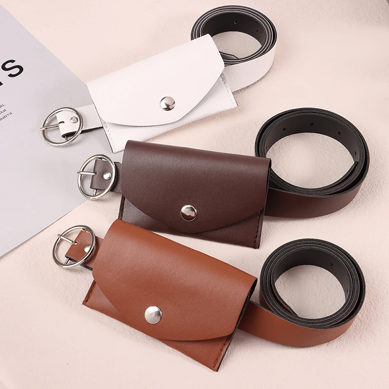 

Waist Belt Adjustable PU Waist Pack Metal Buckle Wallet Phone Pouch Ladies Decorative Belts Salesperson Work Bag 100CM