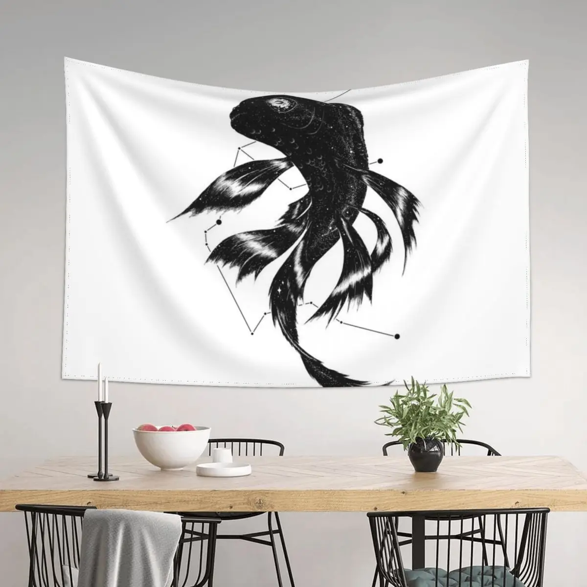 

Cosmic Koi Tapestry Room Ornaments Bedroom Deco Wallpaper Home Decorations Aesthetic Tapestry