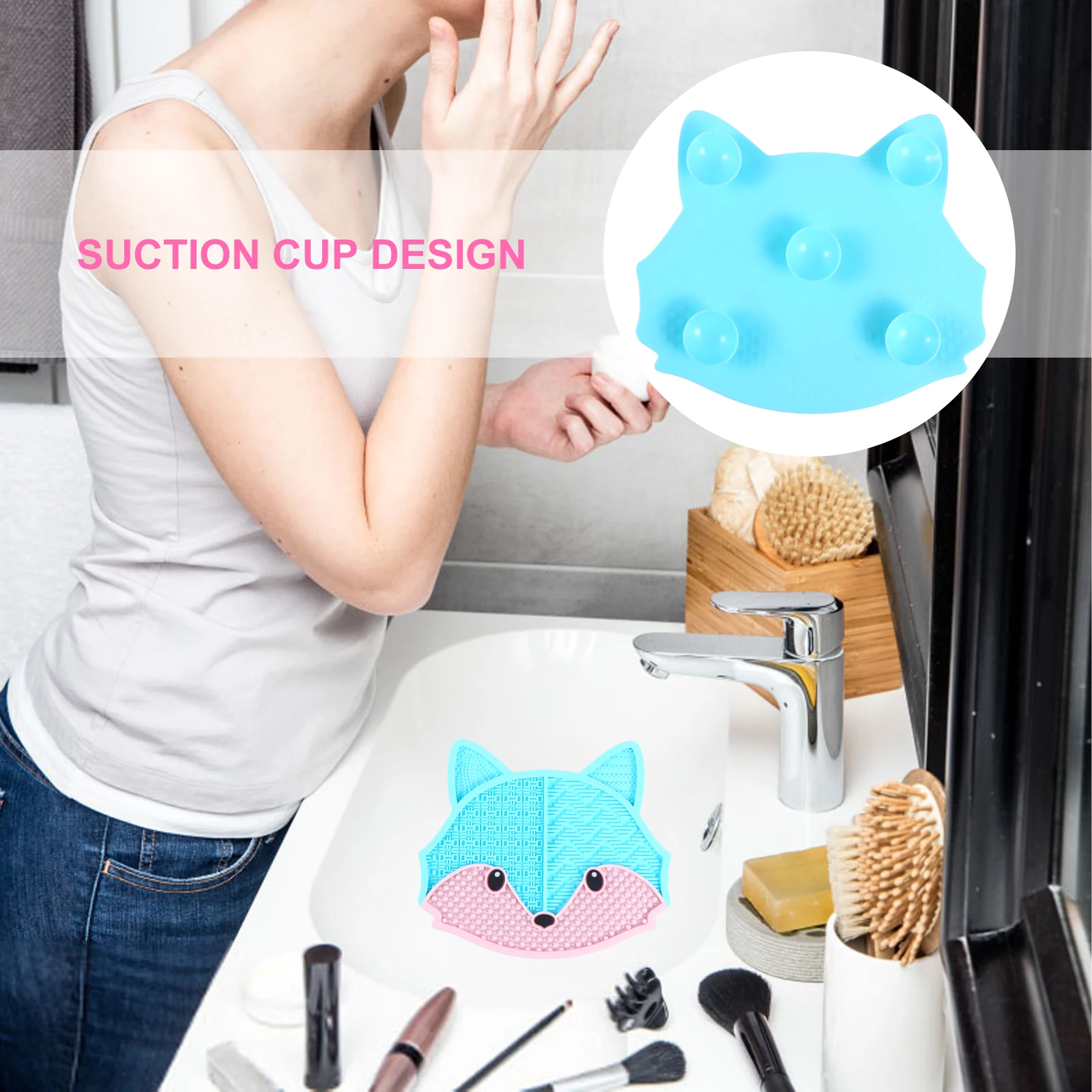 

Lovely Makeup Mat With Suction Cup Silicone Brush Scrubber Durable Makeup Tool Cleaning Supplies Brush