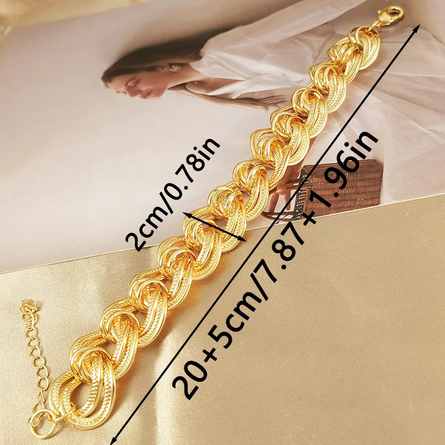 9999 gold punk-style Cuban chain bracelet hip-hop jewelry accessory Middle Eastern retro design for daily wear