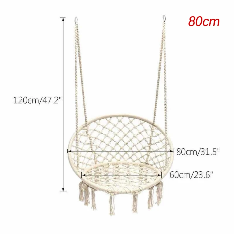 Household Single Hollow Cradle Hanging Basket Hanging Chair Indoor Cotton Rope Woven Swing Hanging Chair Outdoor Garden Chair