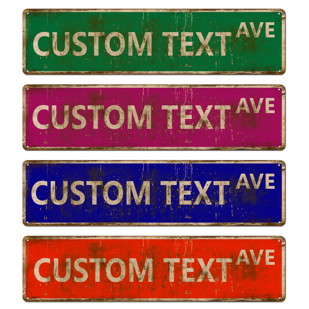 1pc Personalized Custom Metal Street AVE Sign Custom Text Sign Decoration For Indoor/Outdoor