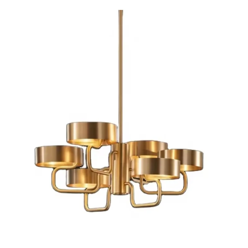 

Light Luxury Copper Chandelier Modern Living Room Pendant Light High-End Bar Lamp Creative Design Lighting