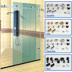 Alta qualità 1Set 304 in acciaio inox sistema di scorrimento in vetro doccia porta scorrevole porta in vetro Hardware accessori per il bagno