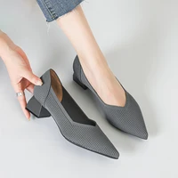 2025 New Women's High Heels Large 42/43 Fashion Pointed Anti slip Rubber Bottom Knitted Breathable Shoes - Image 4