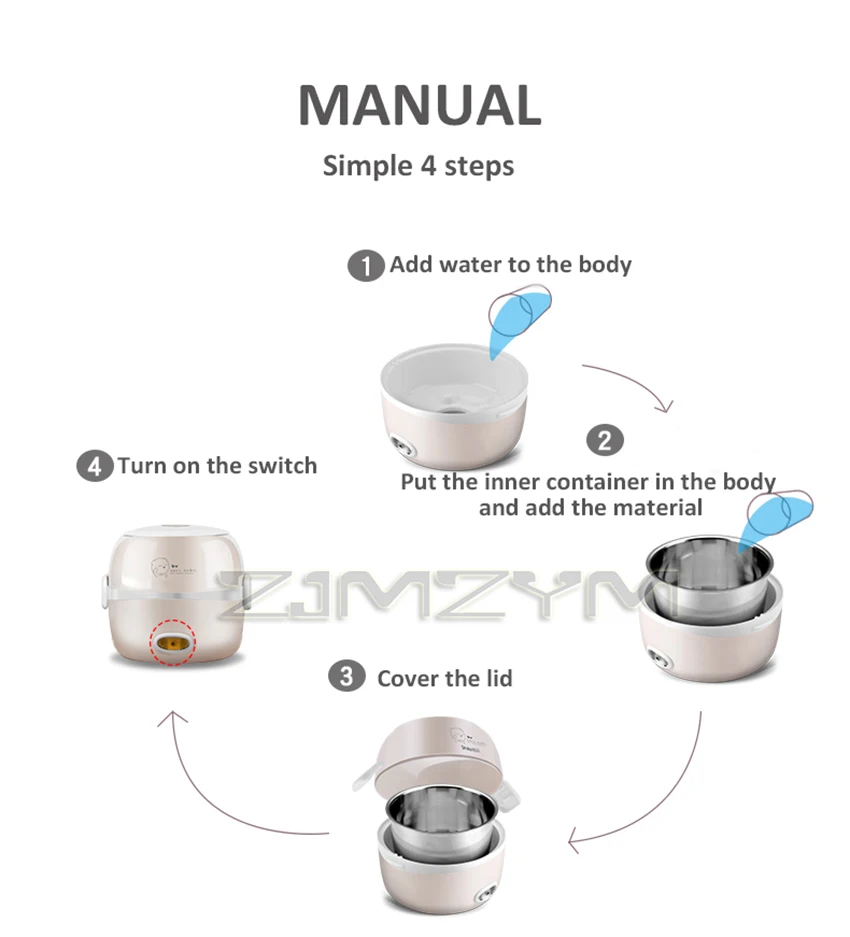 MINI Rice Cooker Thermal Heating Electric Lunch Box 2 Layers Portable Food Steamer Cooking Container Meal Lunchbox Warmer