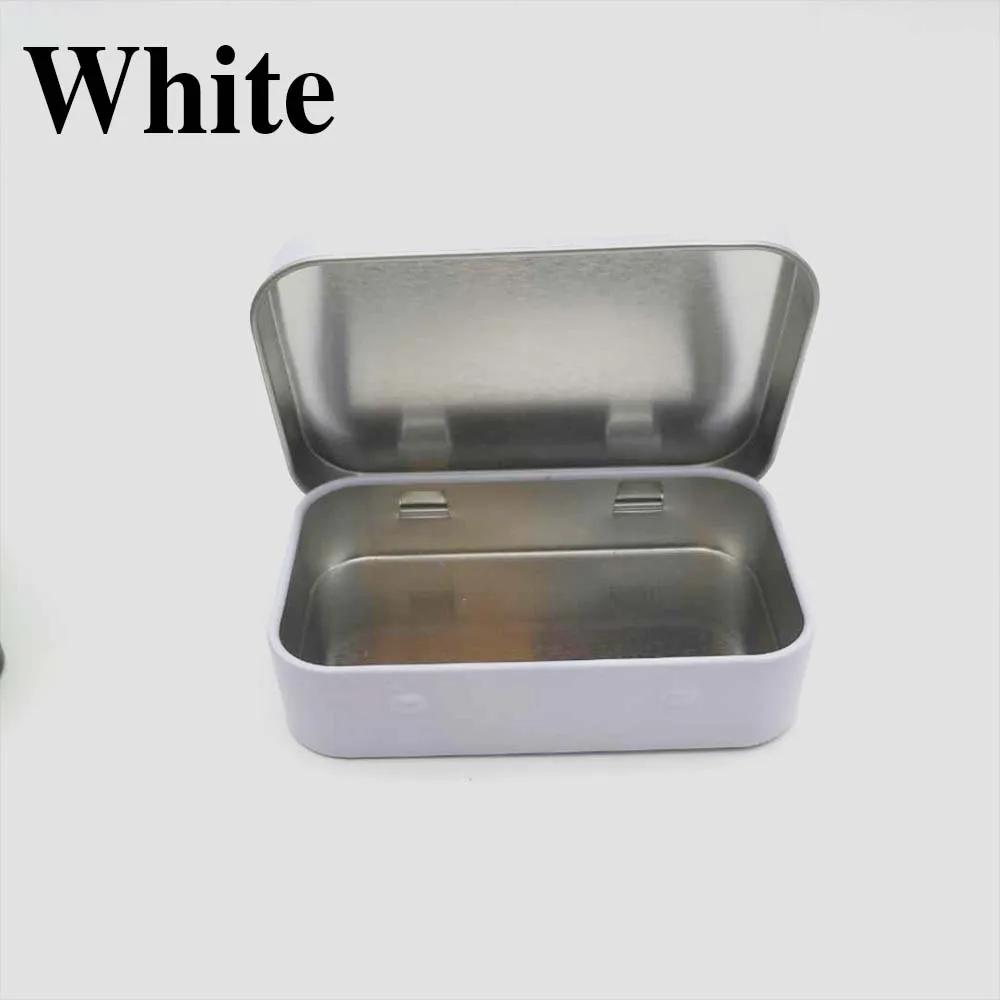 Small Empty Metal Tin Money Coin Candy Key Case Organizer Survival Kit Tin Silver Black Gold White Flip Jewelry Storage Box