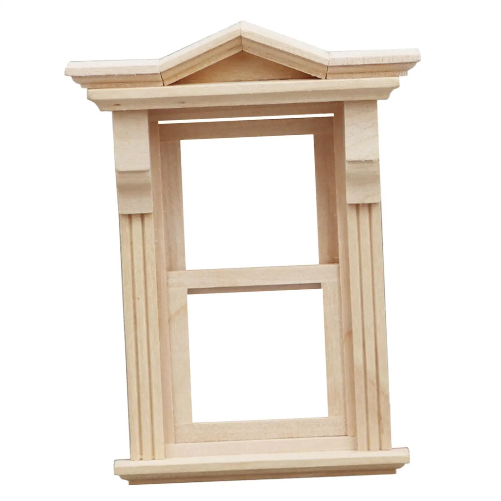 Dollhouse Furniture 1: 12 Wooden Window Miniatures Window Frame Model DIY Mini Wooden Craft for Diorama Miniature Scene Decor